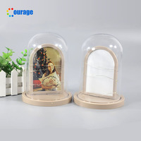 Dôme en verre acrylique, impression double face, sublimation, lampe de bureau LED vierge