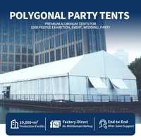 Tente de réception polygonale Jiada High Peak, imperméable quatre saisons, pour événements VIP et stockage commercial