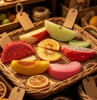 Fruit gesneden harscharms drakenvrucht perzik guave voedsel speelgoed bureaudecoratie DIY sleutelhanger koelkastmagneet