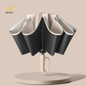 Haut de gamme 10 os anneau boucle automatique <span class=keywords><strong>parapluie</strong></span> <span class=keywords><strong>grande</strong></span> <span class=keywords><strong>taille</strong></span> renforcé épaissi hommes femmes soleil pluie inverse cadeaux d'affaires - Product Image 1