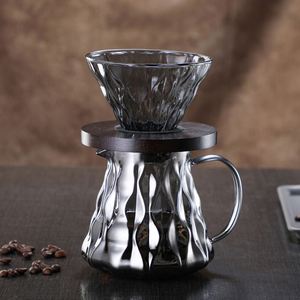 Cafetera de Vidrio Transparente Resistente al Calor, Ecológica y de Grado Alimenticio, con Filtro de Vidrio, Base de Madera, Moderna, para Preparación Manual - Product Image 3