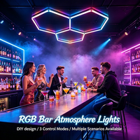 Barres lumineuses LED RGB en nid d'abeille à options de contrôle multiples, montage rapide, design DIY, détachables pour bar moderne, brasserie artisanale, pub