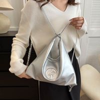 Tas Tote satu bahu wanita, ransel desain rantai kapasitas besar, tas selempang mewah modis