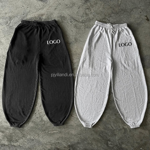 <span class=keywords><strong>Pantaloni</strong></span> Jogger Oversize in Cotone <span class=keywords><strong>con</strong></span> Vita Elastica Personalizzata, Stile Streetwear, Gamba Larga e Caviglie Elasticizzate - Product Image 5