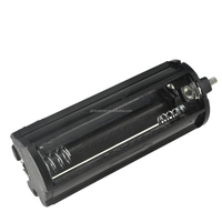 Support de batterie cylindrique en plastique et métal GT-3AAA-3 Globaltone 3xAAA, adaptateur noir, connecteur de montage pour lampe torche 22,5*59,5 mm