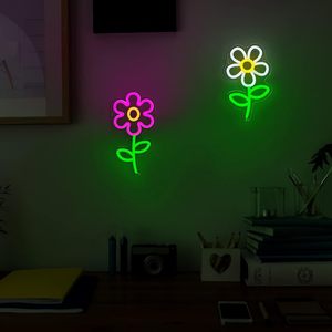 Letreros de flores de margarita, luces LED de neón regulables, alimentadas por USB, luz ambiental, decoración para escaparates, luz indicadora de calle, personalizadas, 5V - Product Image 5