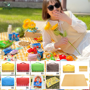 Biểu Tượng Tùy Chỉnh Chất Lượng Cao Ngoài Trời Trọng Lượng Nhẹ <span class=keywords><strong>Polyester</strong></span> Độn Dã Ngoại Du Lịch Di Động Cắm Trại Bãi Biển <span class=keywords><strong>Mat</strong></span> Không Thấm Nước Thảm Chăn - Product Image 2