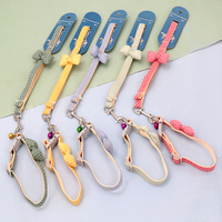 Ensemble Harnais et Laisse Vintage à Motifs Floraux avec Clochette, Collier de Promenade Ajustable et Adorable pour Chiots, Kit de Traction pour Petits Chiens
