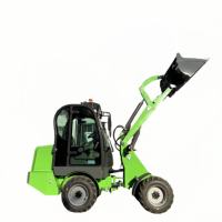 Caricatore Frontale Elettrico Multifunzionale per Fattoria e Giardino, 0,5-1 Tonnellata, a Batteria, 4 Ruote Motrici, Mini Caricatore Articolato