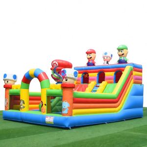2024 New Double-Lane <b>Inflatable</b> Jumping Castle with Slide Block Bounce <b>House</b> for Kids' Parties Coin Operated Games - Product Image 5