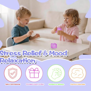 Juguete Antiestrés de Silicona Morada en Forma de Cubo de Hielo, Sensorial, de Rebote Lento, Suave al Tacto, para Niños y Adultos - Product Image 6
