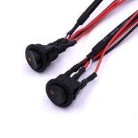 Kabel Ethernet RJ45 ke Kabel Daya DC dengan Sakelar Bulat On/Off, Kabel Power Over Ethernet 12V dengan Tombol Tekan untuk CCTV, Kamera IP