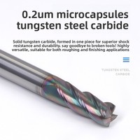 Zhuzhou berlian PGMH seri PGMH-4R dilapisi karbida 4-seruling lurus Shank Arc End Mill CNC alat penggilingan pemotong