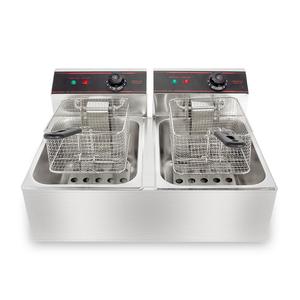 12 L โรงงาน<span class=keywords><strong>ขาย</strong></span>สแตนเลสอุปกรณ์ร้านอาหารเชิงพาณิชย์หนาคู่ถังทอดไฟฟ้ามันฝรั่งทอดไก่ - Product Image 1