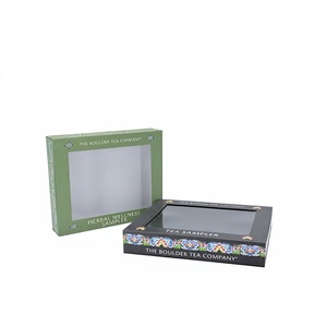 Scatola Regalo in <span class=keywords><strong>Cartone</strong></span> Verde Foresta e Nero Opaco con Finestra Trasparente per Confezioni di Tè e Prodotti Benessere - Product Image 3