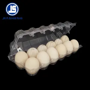 Disesuaikan kemasan blister kerang sekali pakai transparan 12 lubang baki telur plastik untuk penyimpanan telur