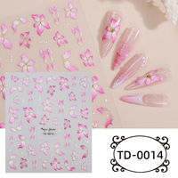INS Style Real Relief 5D Doux Gel Nail Sticker DIY Cristal Fleur Gemme