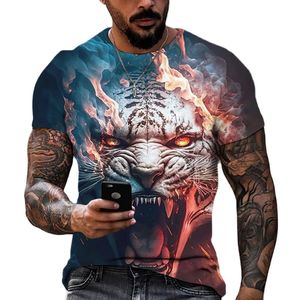 Fitspi <span class=keywords><strong>tigre</strong></span> combat Animal bête féroce <span class=keywords><strong>Lion</strong></span> imprimé léopard 3d T-shirt hommes à manches courtes hauts surdimensionné t-shirts chemise - Product Image 6