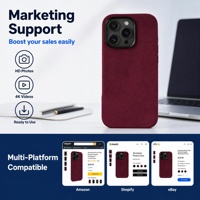 Étui de téléphone pour iPhone 16 Pro Max, véritable Alcantara italien, boutons métalliques entièrement recouverts, fonction magnétique, prix d'usine