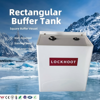 Système de pompe à chaleur à air avec réservoir tampon carré de 50 L autonome |   Réservoir d'eau en acier inoxydable isolé, électrique, USB, solaire, hôtel