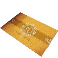 Tapis de porte carré en soie jaune de style chinois pour l'entrée, découpé sur mesure, antidérapant, adapté à une utilisation intérieure et extérieure