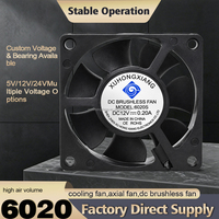 Ventilateur axial DC 6020 2 pouces 12V 24V à roulement à billes haute vitesse pour armoire, châssis PC, ventilation et refroidissement