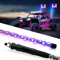 Lampe LED RGB télécommandée 3FT pour antenne de voiture, mât de drapeau, avec effets de poursuite de couleur et stroboscopiques, pour camion, SUV, moto
