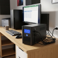 Fuente de Alimentación UPS Personalizada con Batería de Fosfato de Hierro y Litio de 2KVA para Oficina, Monitoreo, Respaldo de Computadora, Energía Ininterrumpida