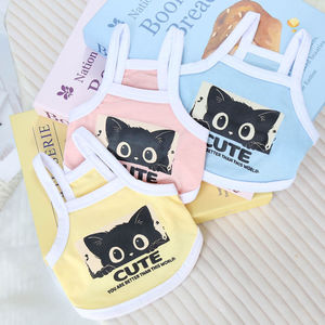 Chaleco con Tirantes para Mascotas, Diseño de Dibujos Animados, Transpirable, para Verano, con Estampado de Gatitos, Color Macaron, para Razas Pequeñas - Product Image 3