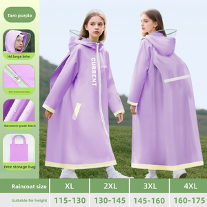 Imperméables pour garçons et filles, protection intégrale contre les fortes pluies, capes <span class=keywords><strong>de</strong></span> <span class=keywords><strong>pluie</strong></span> et sacs à dos pour élèves du primaire, en plastique. - Product Image 2