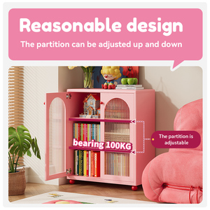 Libreria Moderna in Acciaio Rosa Arrotondato, Ecologica e Portatile, Sicura per Camere dei Bambini, Camere da Letto, Soggiorni, Hotel e Appartamenti - Product Image 3
