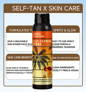 Spray autobronzant organique Oem Vegan <span class=keywords><strong>Brume</strong></span> bronzante à séchage rapide pour le visage et le corps Naturelle sans ton orange - Product Image 3