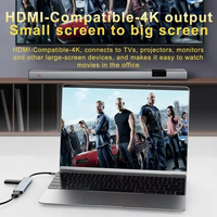 Base de Conexión USB-C 7 en 1 Justlink, 4K30Hz con 100W PD, Lector SD/TF, Aleación de Aluminio, para MacBook y Laptop, en Stock