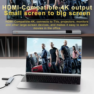 Hub USB 7 en 1 <span class=keywords><strong>con</strong></span> Diseño de Aluminio, Hub Tipo-C, Estación de Conexión Multipuerto <span class=keywords><strong>con</strong></span> HDMI 4K, USB 3.0, Carga PD, Adaptador TF/SD para Macbook Pro - Product Image 5