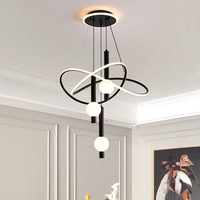 Lustre suspendu LED moderne, style nordique, or, noir, blanc, pour îlot de cuisine, salle à manger, salon ou restaurant