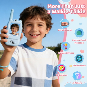 Walkie Talkies Portátiles para Niños, Paquete de 2, Recargables, 650 mAh, Plástico, Impermeables, Intercomunicador con Video, Alcance de <1.5 km, Juguete Familiar para Interiores/Exteriores - Product Image 3