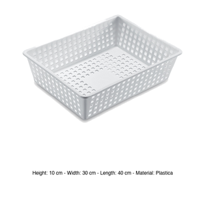 Stackable Perforated Rectangular <b>Basket</b> 40 × 30 × 10 h cm, without Lid Giganplast - Product Image 3