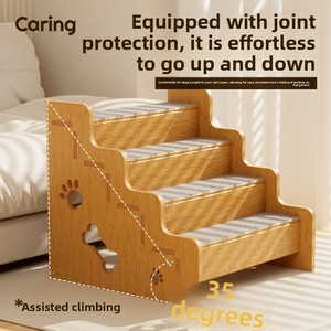 Escaleras para Mascotas de Madera Transpirable para Uso Doméstico, Escalera para Perros, Escalones para Subir a la Cama, Rampa, Taburete para Perros Mayores - Product Image 2