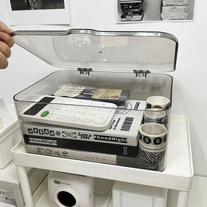 Transparent Makeup Organizer Box With Lid 6-10L <b>Plastic</b> <b>Storage</b> For Cosmetics And Sundries Desktop Vanity <b>Drawer</b> Organizer - Product Image 1