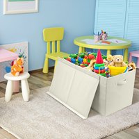 Grande boîte de rangement pliable pour jouets avec couvercle rabattable, bac à jouets pour enfants