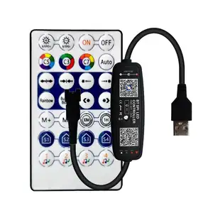 맞춤형 스마트 APP 음악 RGB LED 컨트롤러 2.4G RF 원격 제어 USB 5V WS2812B SPI 픽셀 드림 컬러 LED 스트립 컨트롤러