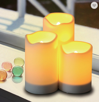 Bougie solaire en plastique Rechargeable pour noël, bougie LED de décoration de mariage