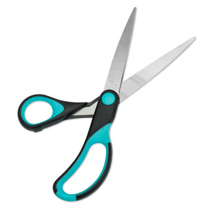 Office Scissors Stainless Steel Straight Head Black And Green Home Use Paper Cutting Fabric Art Scissors - Product Image 1
