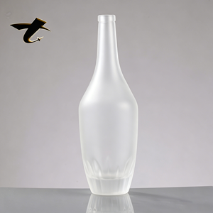 Bouteille en verre dépoli personnalisée en gros avec bouchon et brosse, design unique personnalisé, vide, sérigraphiée pour Tequila et Rhum - Product Image 3