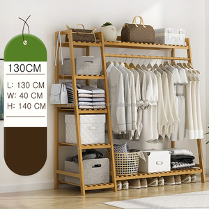 Estante Colgante de Bambú Estable Daily Flow SYT para <span class=keywords><strong>Armario</strong></span>, Zona de Extensión, Estante de Almacenamiento Abierto para Ropa Plegada en Esquina - Product Image 3