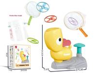 Jeu de lancer de disques volants en forme de canard mignon en plastique pour enfants, pour le plaisir en plein air et le développement de la coordination œil-main
