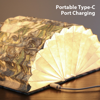 Lampe de livre pliable Origami Silhouette Robin, Veilleuse LED chaude à commande tactile sur batterie, pour table, étagère, salon, Noël