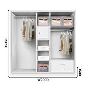 Armadio Moderno con Ante a Battente, Mobile per Camera da Letto, Organizzatore per Vestiti in Acciaio con Ante a Battente - Product Image 4