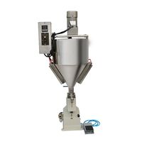 Machine de remplissage semi-automatique pour conserve, mise en bouteille et remplissage par trémie, haute qualité, pneumatique, à chaleur et agitation, pour crème et lotion cosmétiques