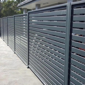 Vườn nhôm đá đen hàng rào kim loại bên ngoài nhôm ngoài trời riêng tư ngang hàng rào Loại sản phẩm hàng rào lưới mắt cáo & Cổng - Product Image 2